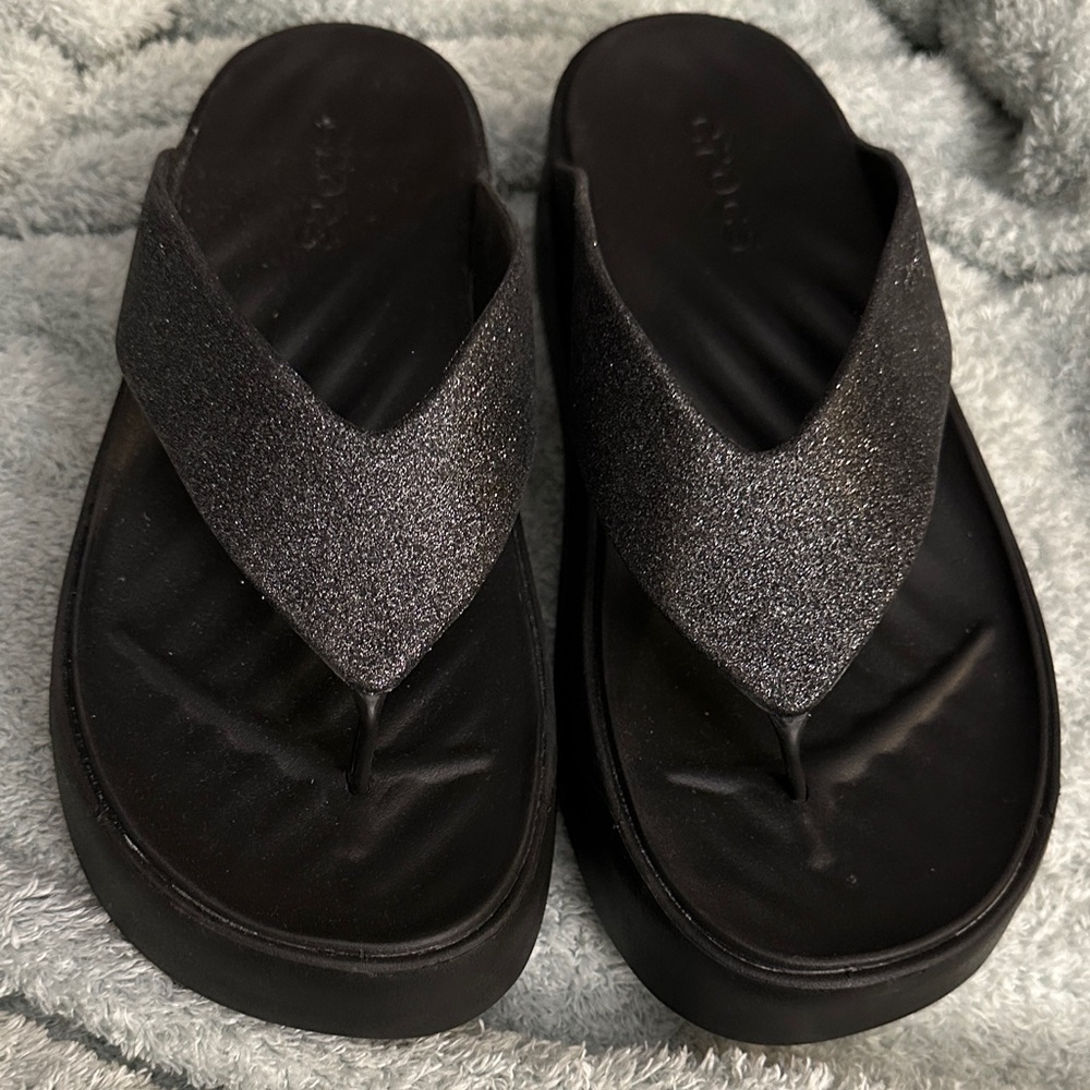 CROCS Black Get Away Sparkle Sandals